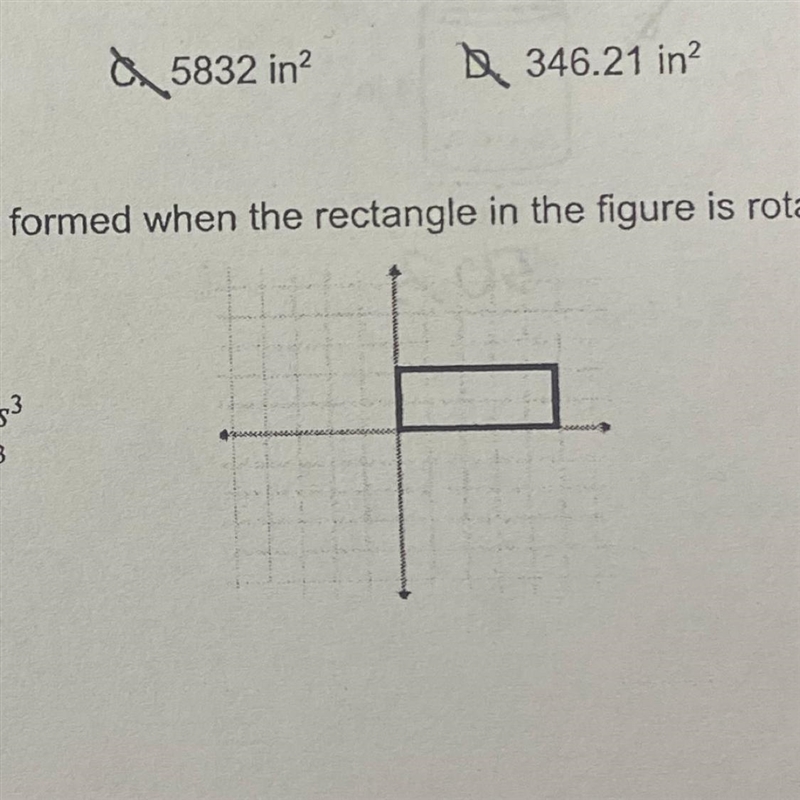 Find the volume of the cylinder formed when the rectangle in the figure is rotated-example-1