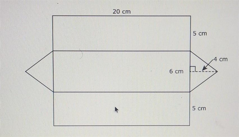 The net of the triangle prism is shown below. Each of the bases is shaped like a isosceles-example-1