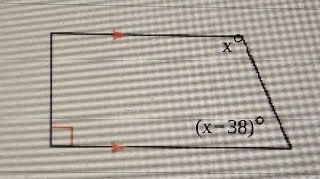 Find the value of x. Then find the measure of each labeled angle. x°=.......-example-1