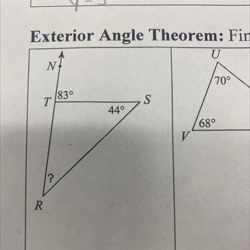 Exterior Angle Theorem: Find the value of the ? or X.-example-1