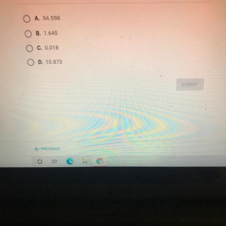 Which of the following represents e 4 rounded to the nearest thousandth?-example-1