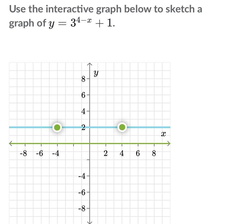 Use the interactive graph below to sketch a graph of y=3^4-x + 1-example-1