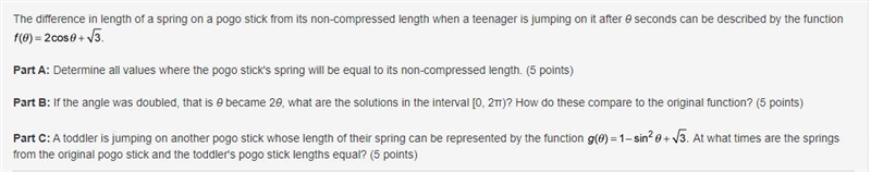 The difference in length of a spring on a pogo stick from its non-compressed length-example-1