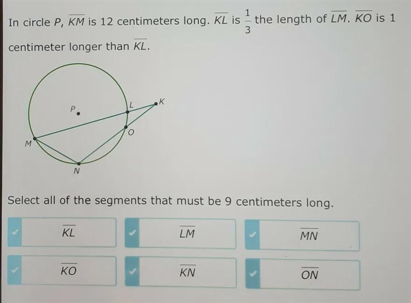 Select all of the segments that must be 9 centimeters long.-example-1