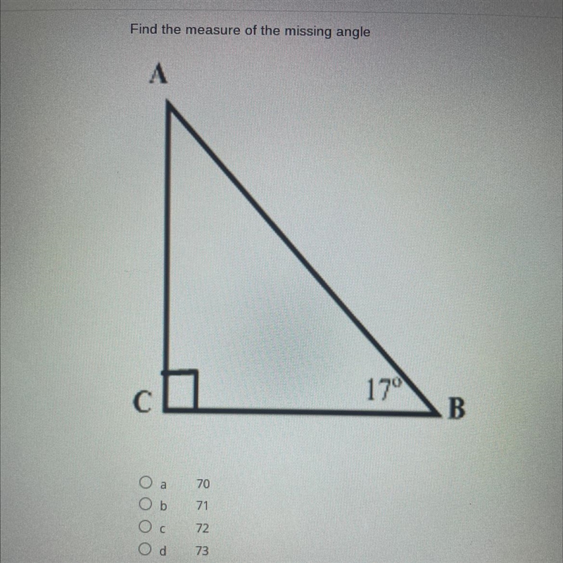 Find the measure of the missing angle 17-example-1