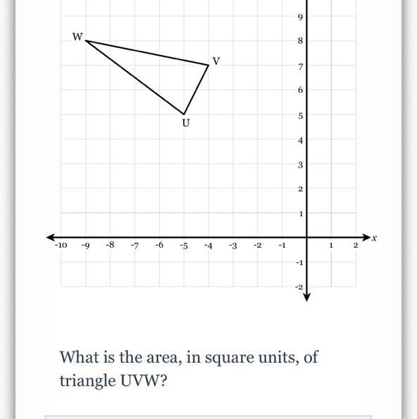 Triangle UVW, with vertices U(-5,5), V(-4,7), and W(-9,8), is drawn on the coordinate-example-1