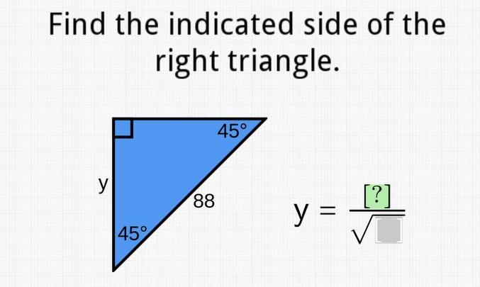 Working with special triangles. Find y. I have attached the picture.-example-1