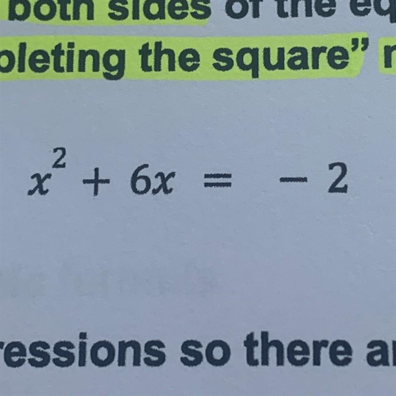 What should be added to both sides of the equation if you are using the “completing-example-1