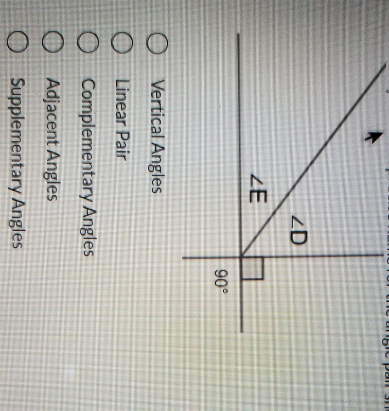 Identify the most precise name for the angle pair shown in the picture.1. Adjacent-example-1