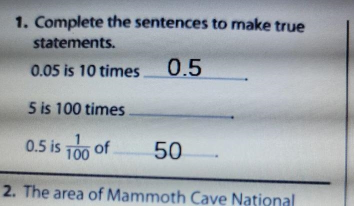 5 is 100 times? I am not sure.Solve question 1-example-1