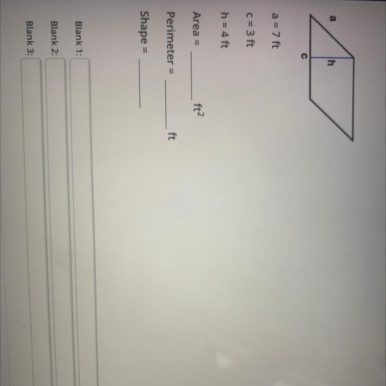 Find the area and promote permitted and identify the shapes-example-1