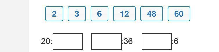 Drag the numbers to create three ratios that are equivalent to 4:12.Numbers can only-example-1