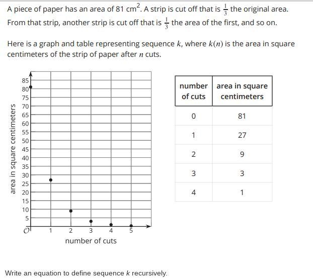 Write an equation to define sequence k recursively.-example-1