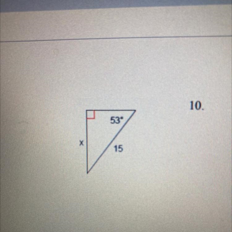 I have to use trig ratios to find the unknown angle or side length in the following-example-1