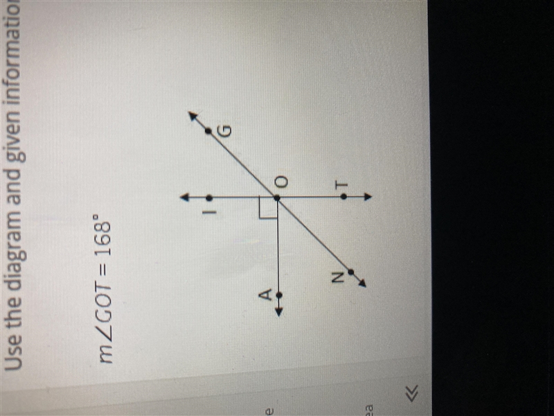 Use the diagram and give information to match the angle measure with the angle-example-2