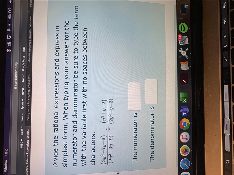 Divide the rational expressions and express in simplest form. When typing your answer-example-1