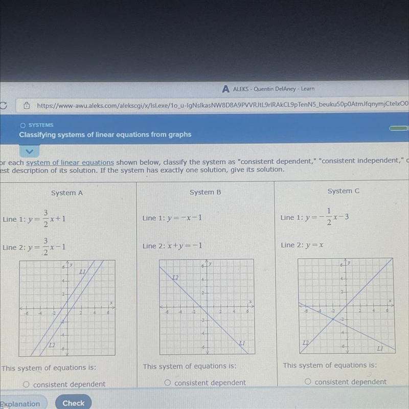 Classifying systems of linear equations from graphsFor each system of linear equations-example-1