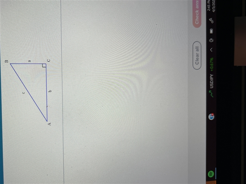 Solve the right triangle with a= 1.42 and b=17.1 . Round off the results according-example-2