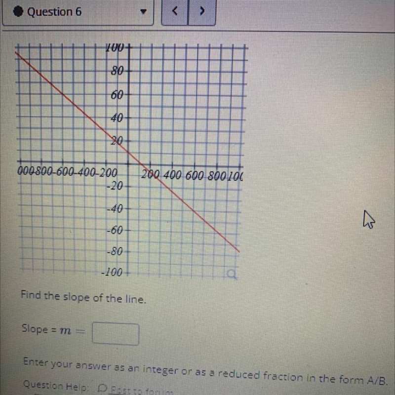 Someone please help me ! Find the slope of line then put the answer as a integer or-example-1