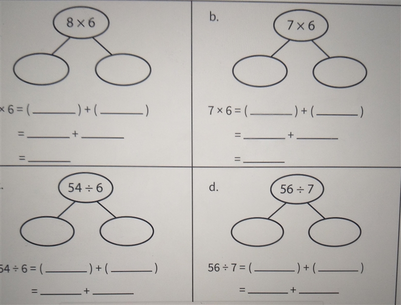 Bond solving for third grade math? 6*8 use a number bond to break apart and solve-example-1