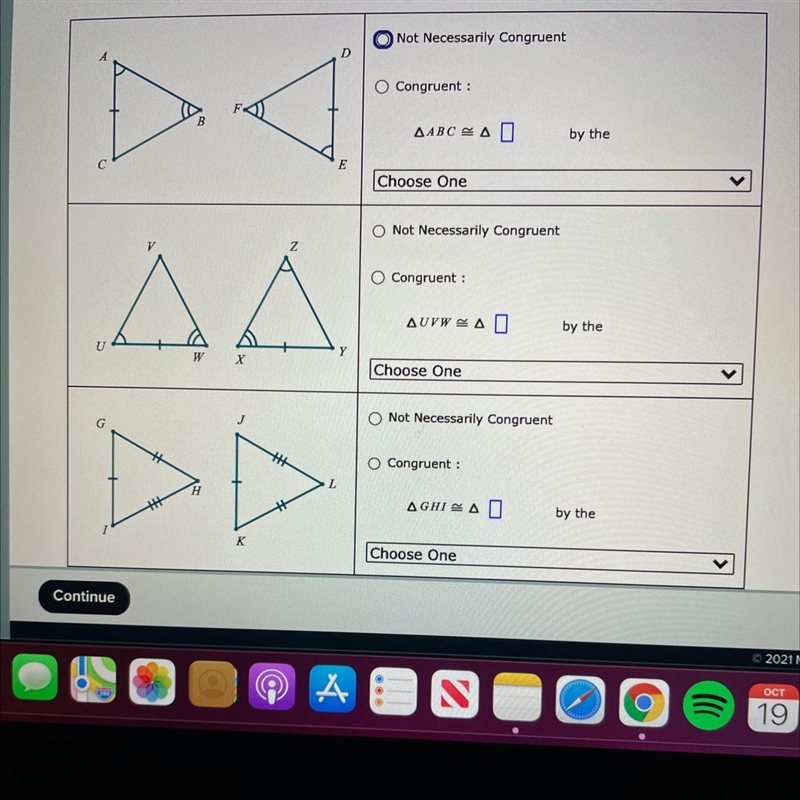 I need help with finding what pairs are congruent and what pairs are not-example-1