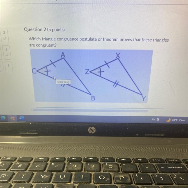 Which triangle congruence postulate or theorem proves that these triangles are congruent-example-1