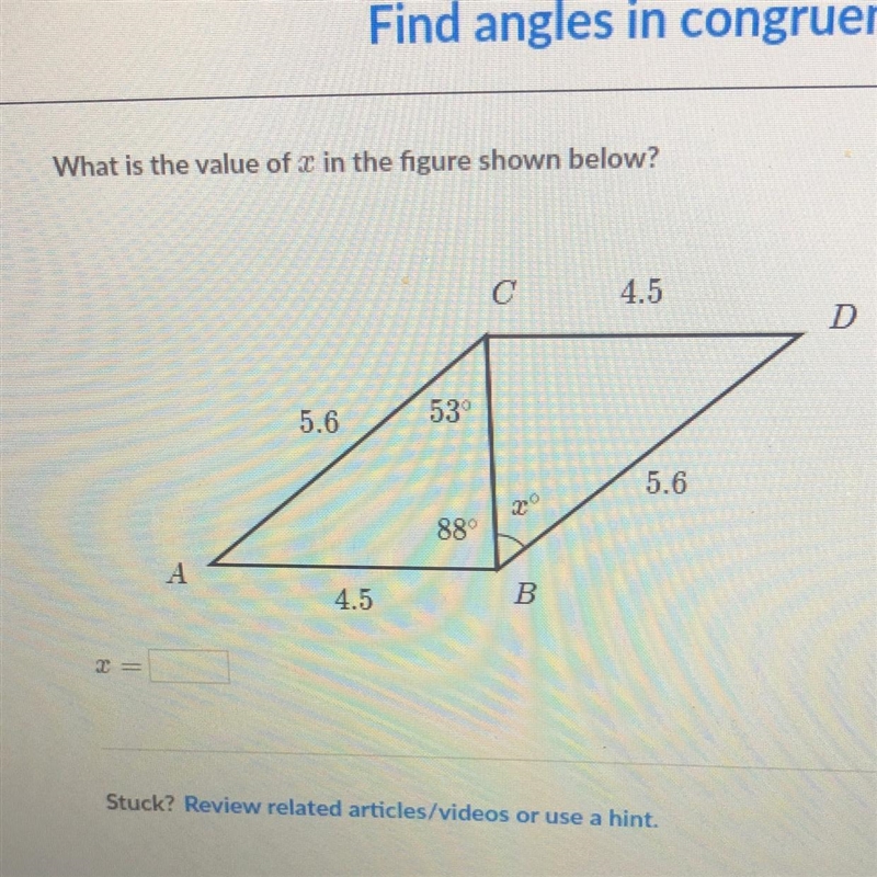 What is the value of x in the figure shown belown-example-1