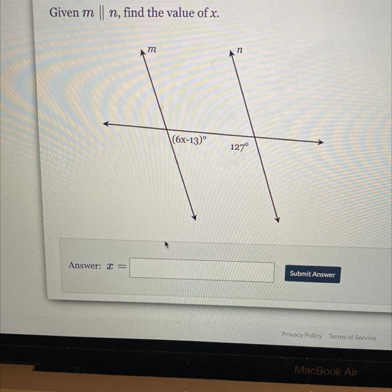 Given m || n, find the value of x.-example-1