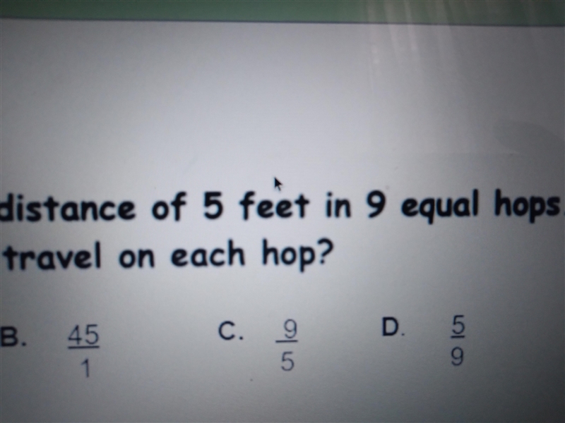 How many feet did the grasshopper travel after hopping twice? A. 25 B. D. 45 9 C. 2 9 14 9 Ο Α OB-example-1