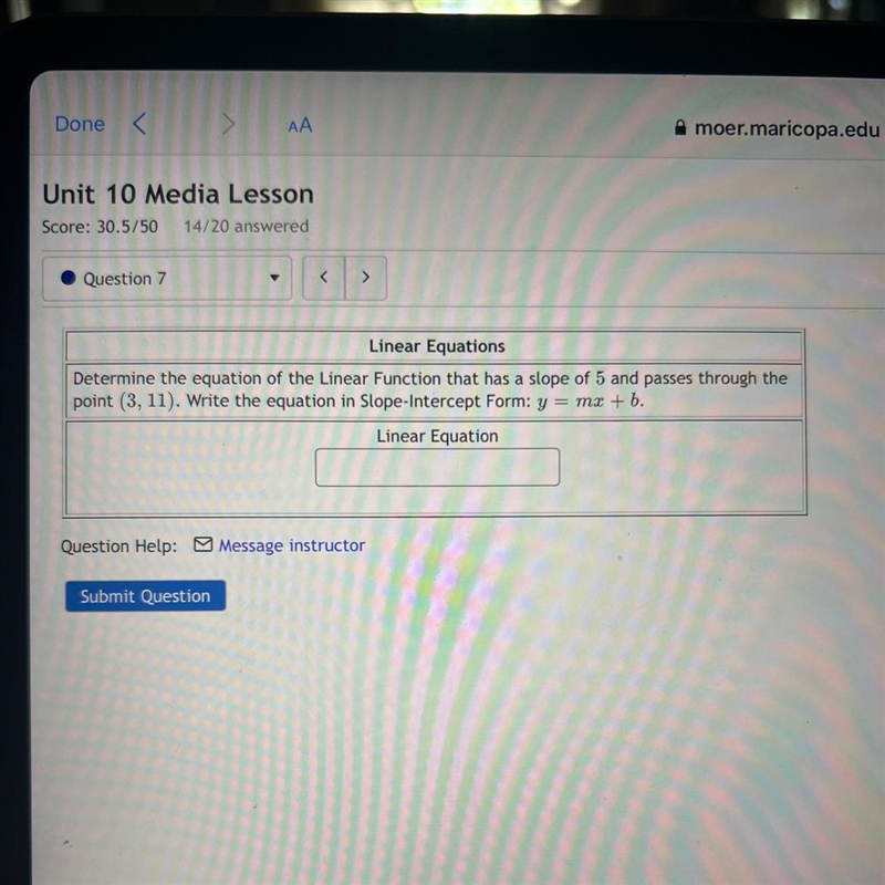 I don’t understand how to find the Linear equation.-example-1