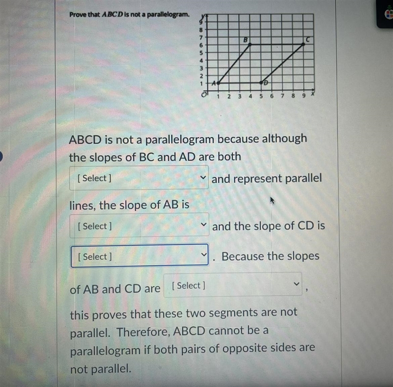 Question is down below First drop down answer choices 1. 0 2. undefined 3. 5/44.5/3Second-example-1