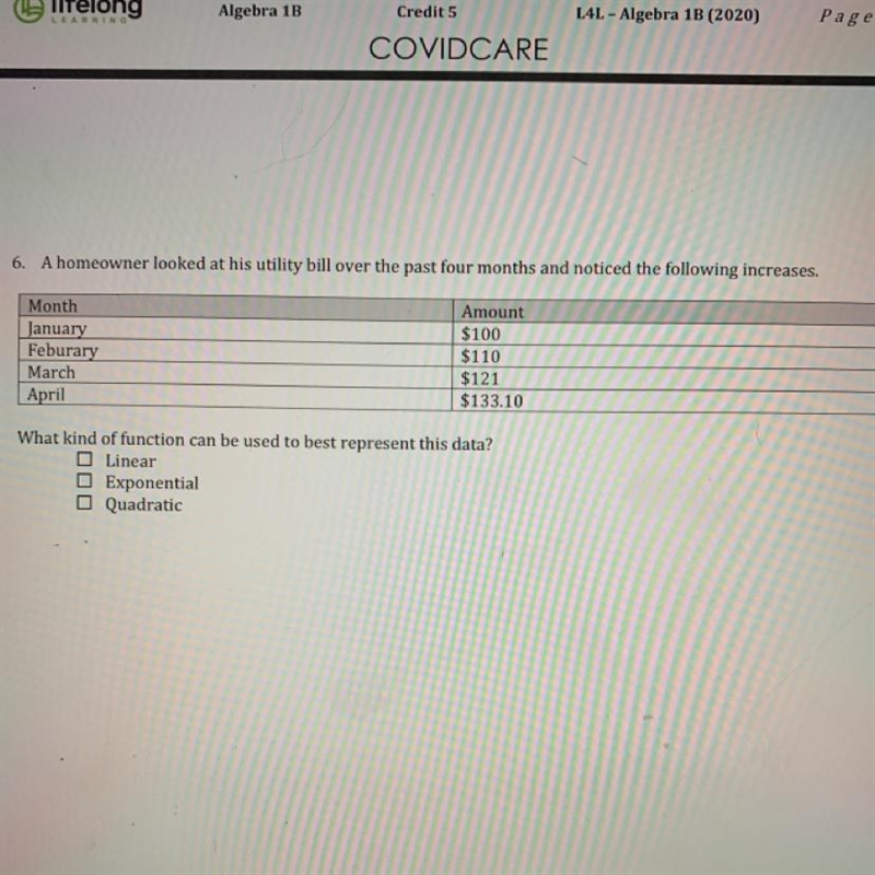 A homeowner looked at his utility bill over the past four months and noticed the following-example-1