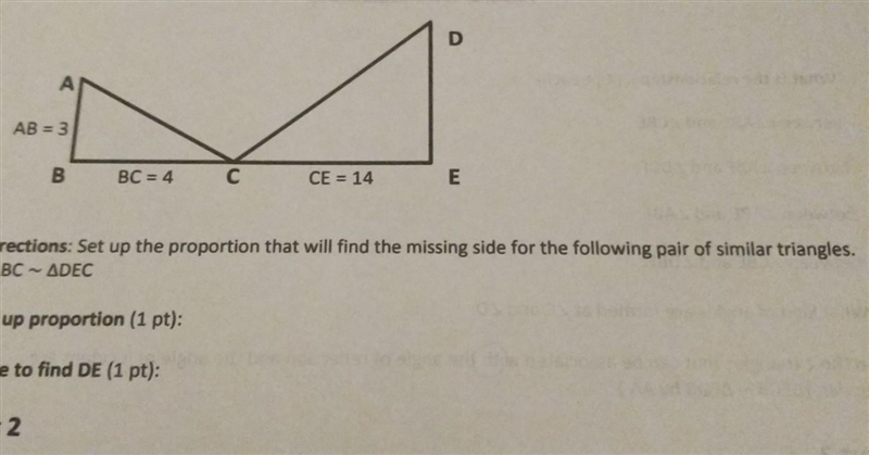 A set of the proportion that will find the missing side of the following pair of similar-example-1