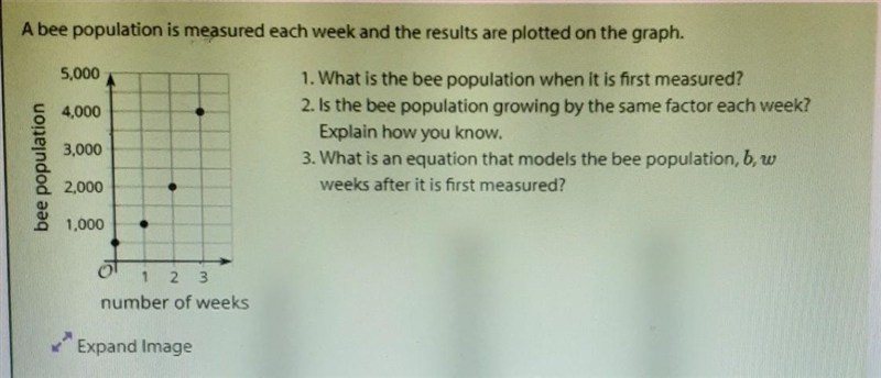 A bee population is measured each week and the results are plotted on the graph-example-1