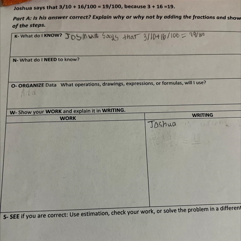 Can somebody help me pls 3/10 +16/100 = 19/100 ??? Is it correct-example-1