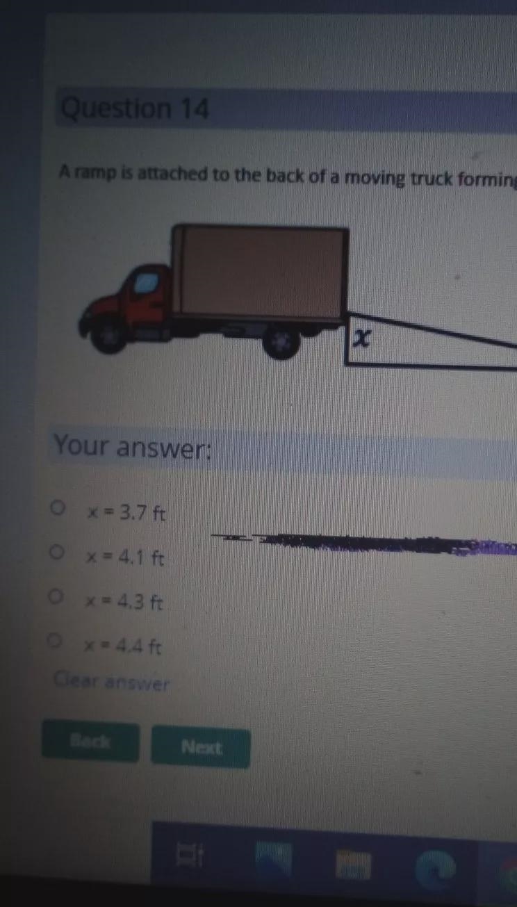 a ramp is attached to the back of a moving truck forming a 20° angle with the ground-example-1