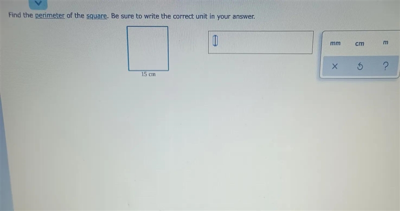 Find the perimeter of the square. Be sure to write the correct unit in your answer-example-1