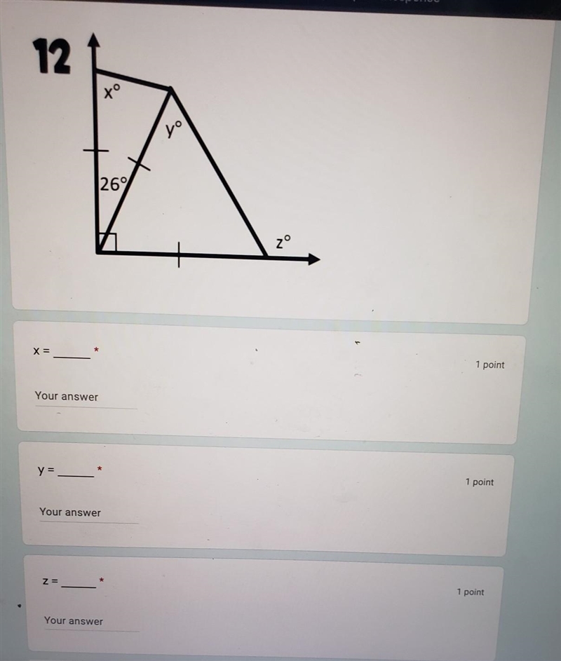 Find x, Find y, the Find z​-example-1