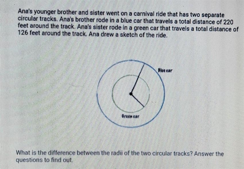 1. are the distances of 220 feet and 126 feet the radii, diameters, or circumferences-example-1