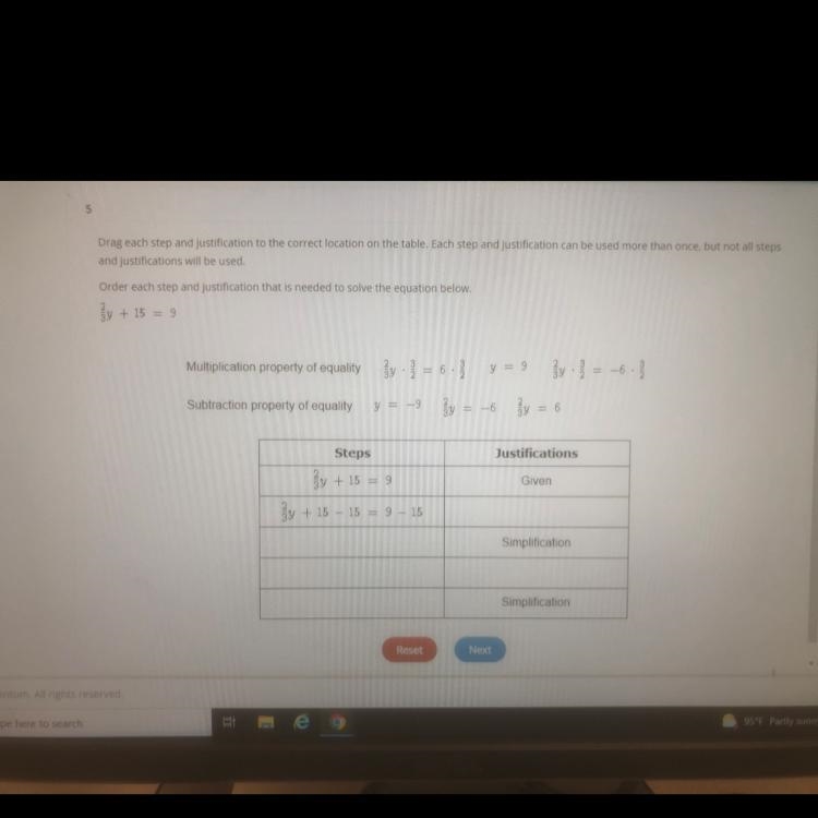 Drag each step and justification to the correct location on the table .-example-1