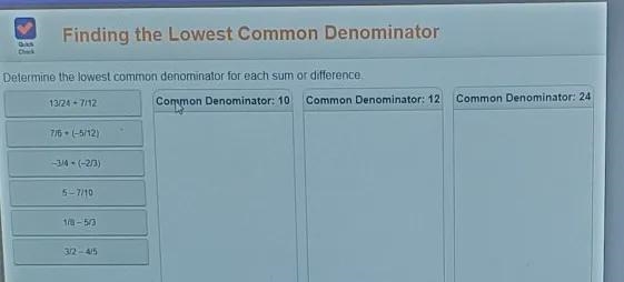 Determine the lowest common denominator for each sum or difference. see attached thank-example-1