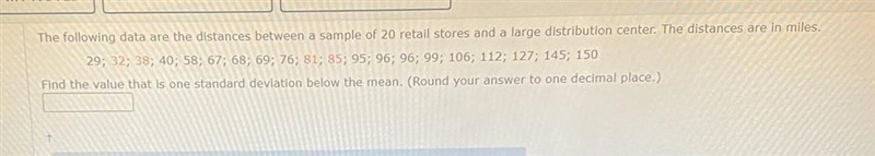 The following data are the distances between a sample of 20 retail stores and a large-example-1