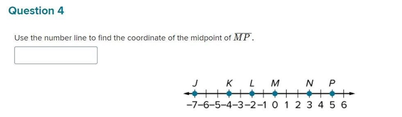 Use the number line to find the coordinate of the midpoint of ¯¯¯¯¯¯¯ M P .-example-1