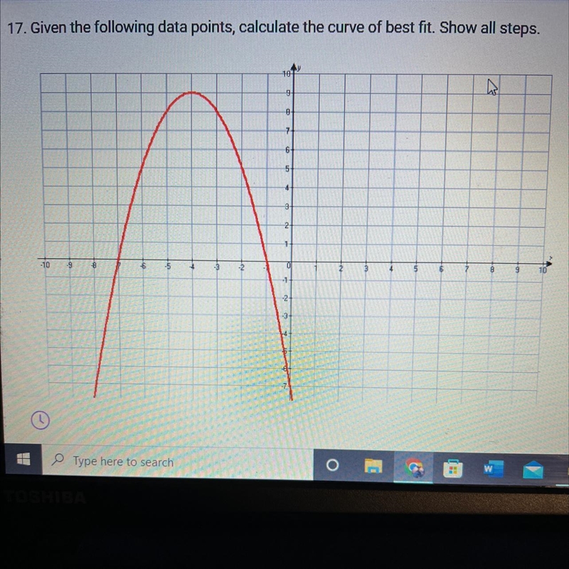 How do I do I calculate the curve of best fit with the following data points given-example-1