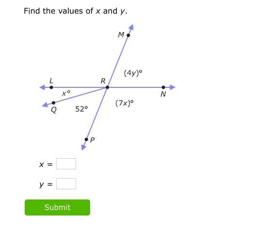 Find the values of x and y. please help <3-example-1