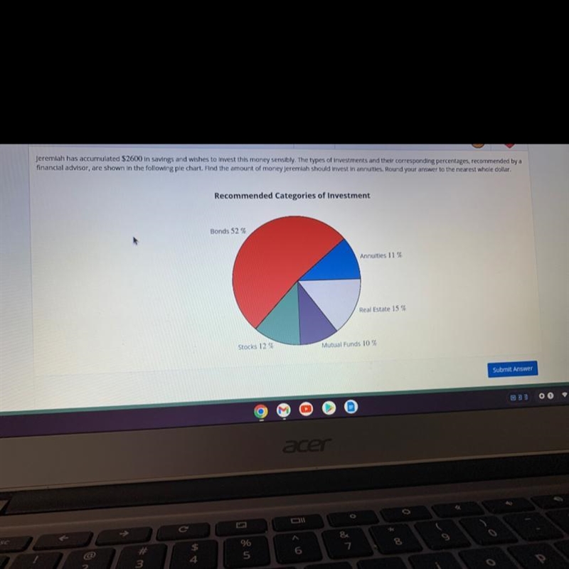 Jeremiah has accumulated $2600 in savings and wishes to invest his money sensibly-example-1