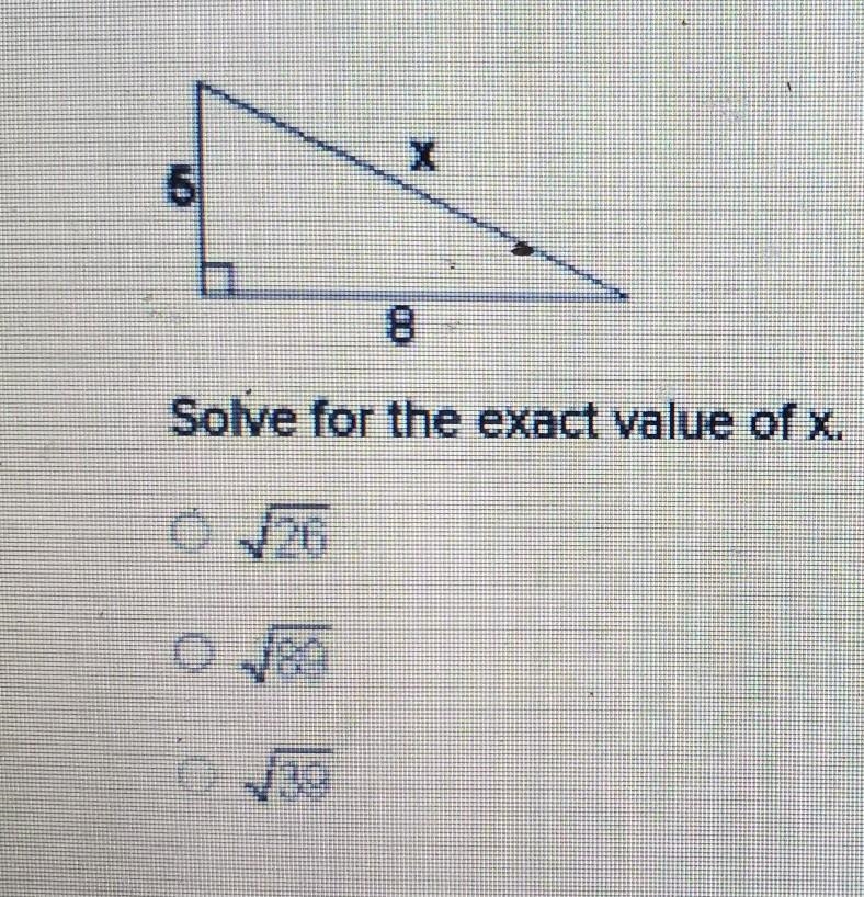 Solve for the exact value of x.​-example-1