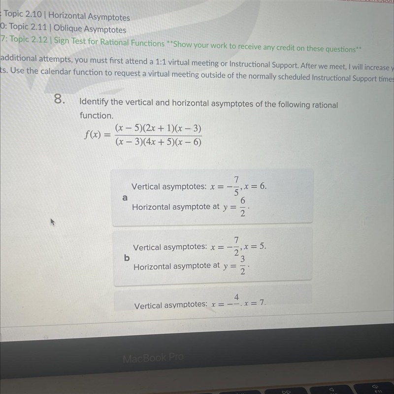 Identify the vertical and horizontal asymptotes of the following rational function-example-1