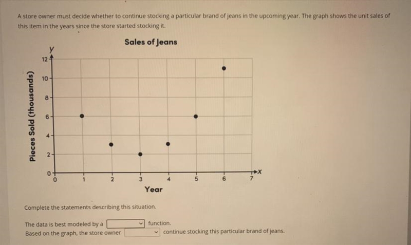 Options for first box are : square root, linear, and quadratic Options for second-example-1