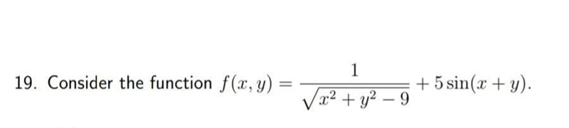 19. Consider the function below. a) Find and sketch the domain of f b) Find the range-example-1